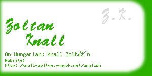 zoltan knall business card